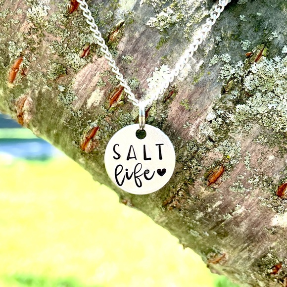 Beach Necklace - Disc Necklace - Hand Stamped Necklace - Hand Stamped Jewelry - Picture 11 of 11